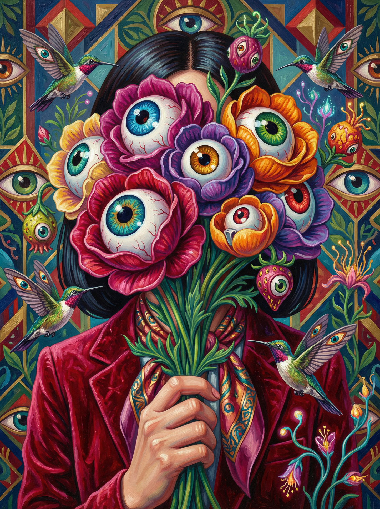 Eyeball Bouquet Hummingbird Woman (80 Colors)
