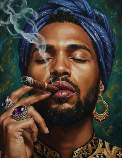 Blue Turban & Smoke (120 Colors)