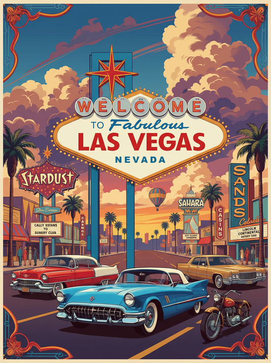 Vintage Las Vegas Boulevard Scene