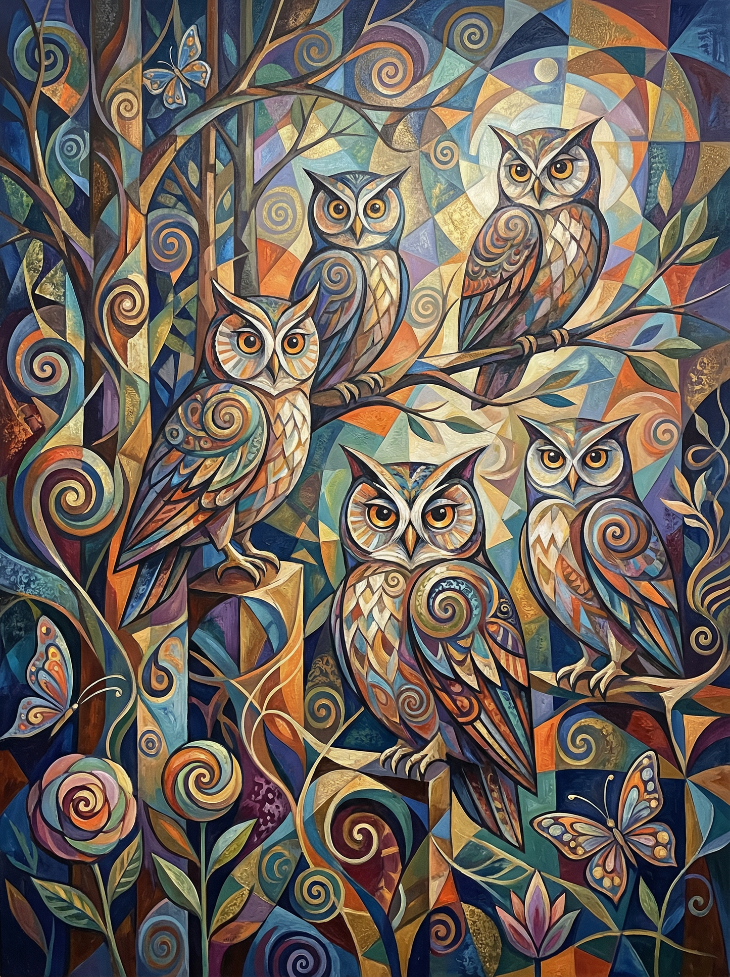Moonlit Owl Gathering (80 Colors)