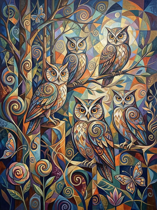 Moonlit Owl Gathering (120 Colors)