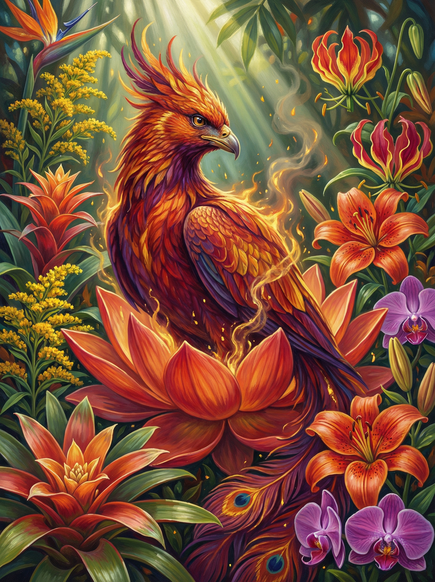 Fire Phoenix Bird Garden