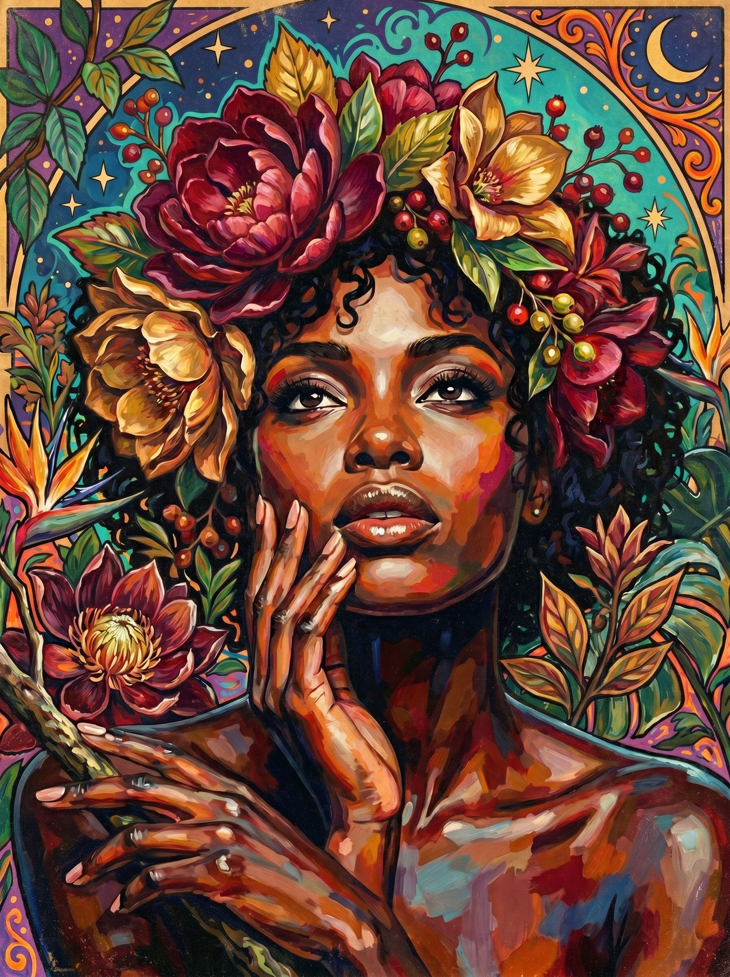 Flower Adorned Woman (80 Colors)