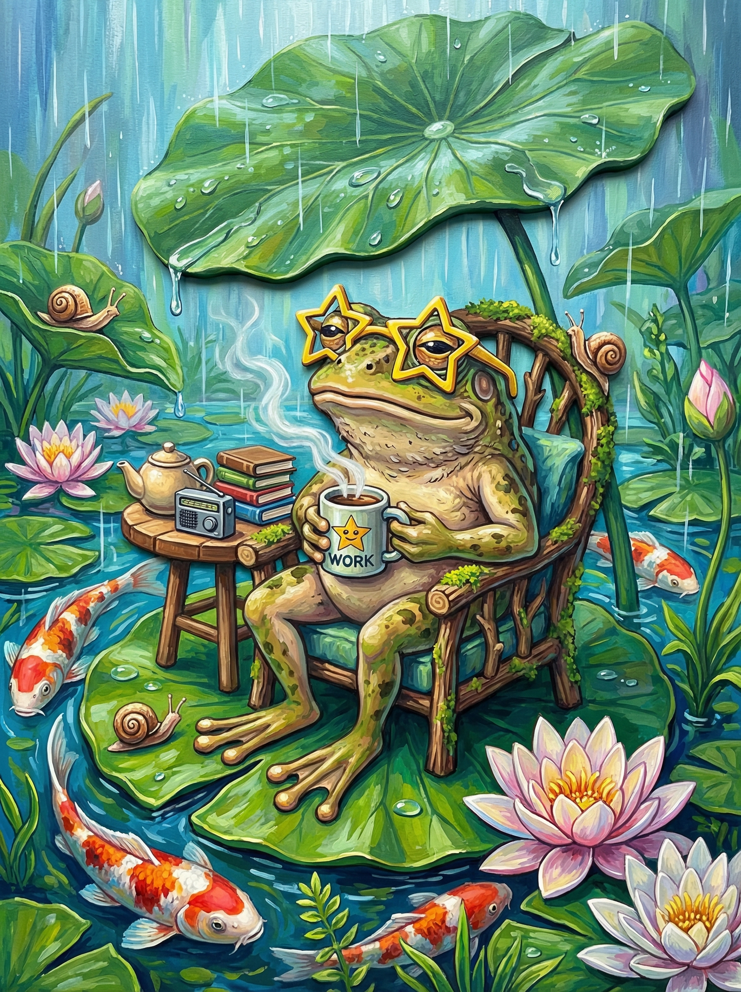 Frog Lily Pad Coffee Break (80 Colors)