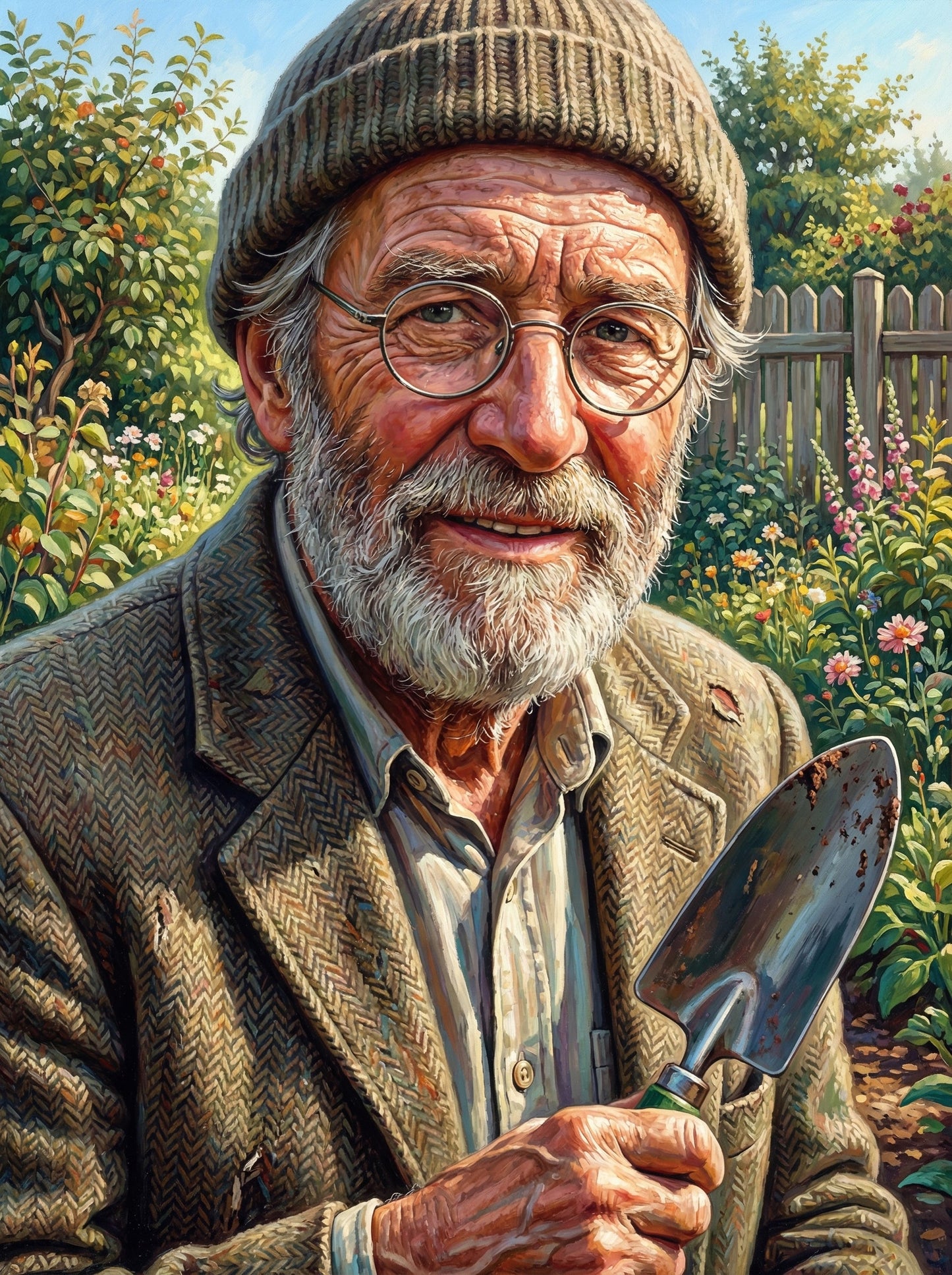 Garden Portrait Elderly Man (80 Colors)