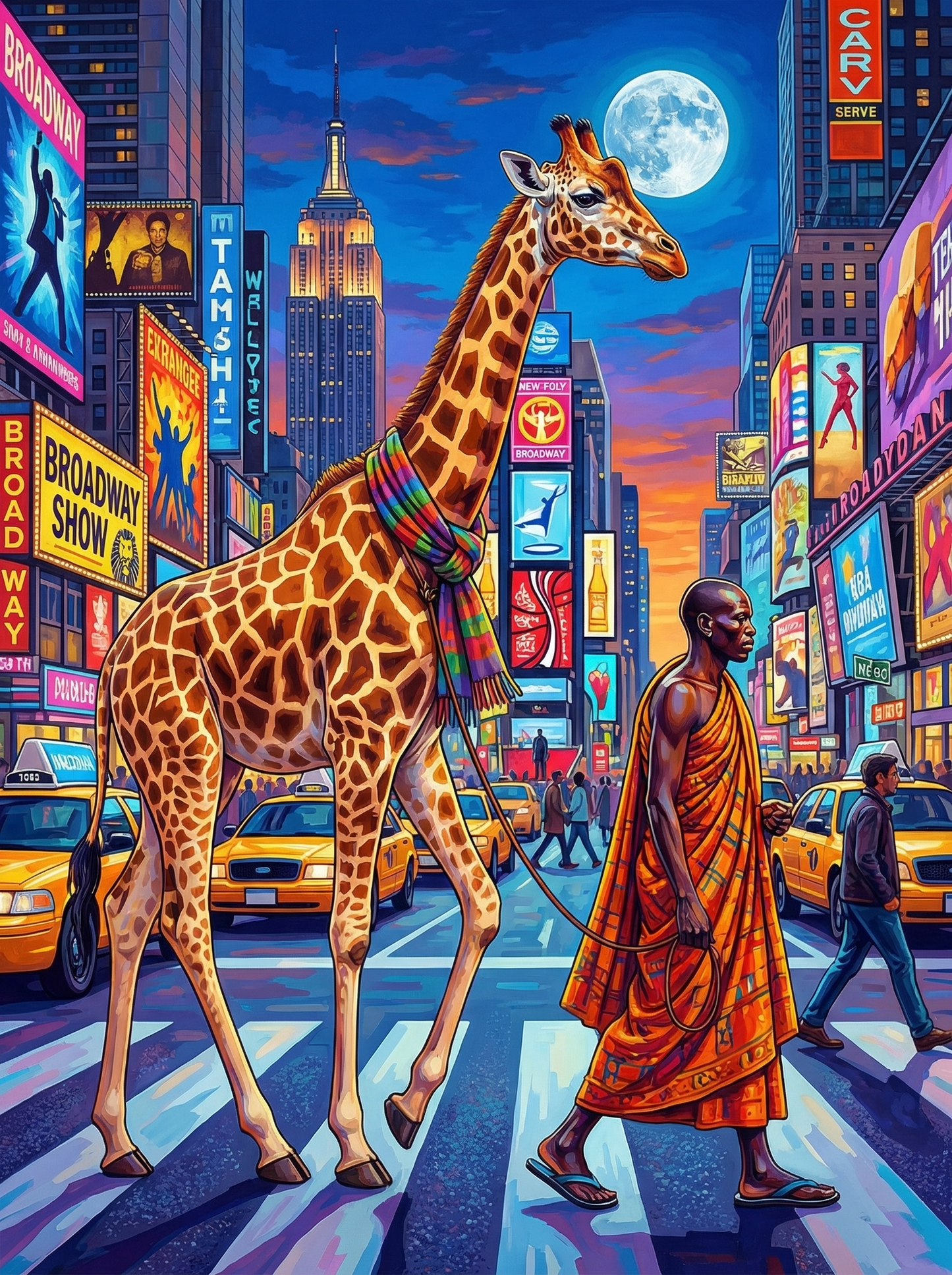 Giraffe In Times Square (120 Colors)