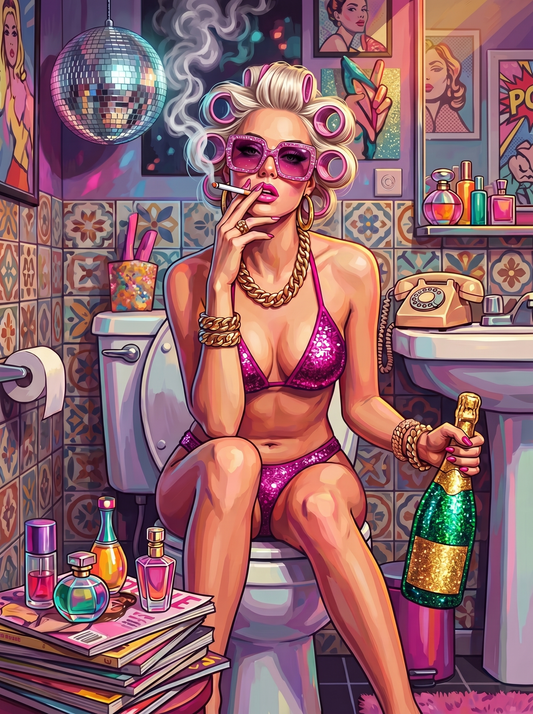 Glam Disco Bathroom Queen (80 Colors)