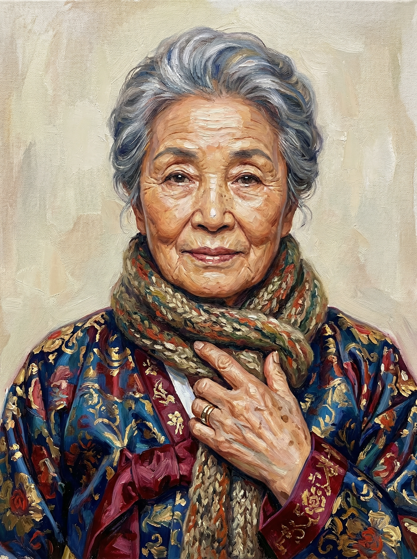 Graceful Senior Lady Scarf (80 Colors)