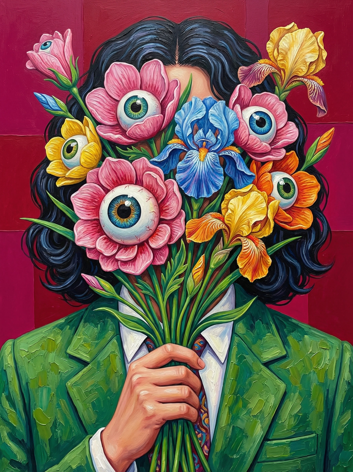Green Suit Eye Flowers (120 Colors)