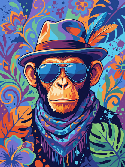 Retro Jungle Chimp (120 Colors)