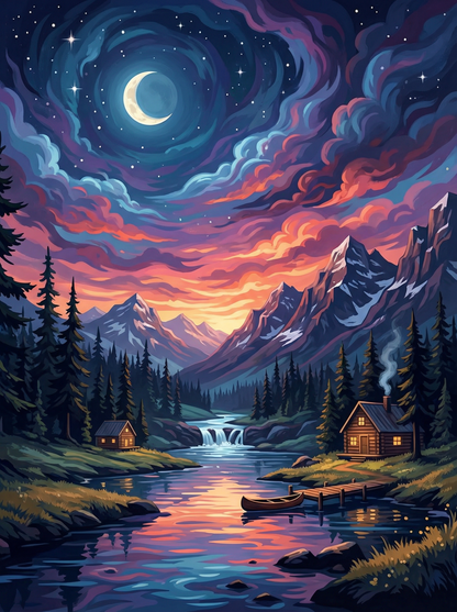 Moonlit Alpine Retreat (120 Colors)
