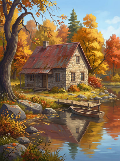 Autumn Lakeside Cottage