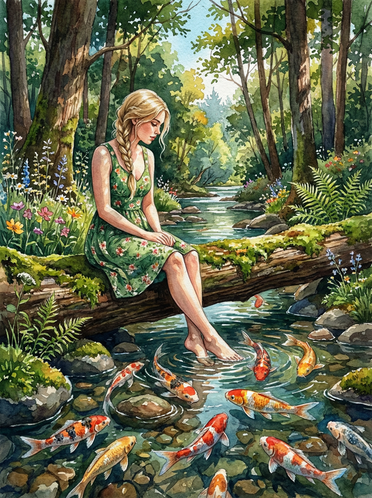 Koi Stream Serenity (80 Colors)