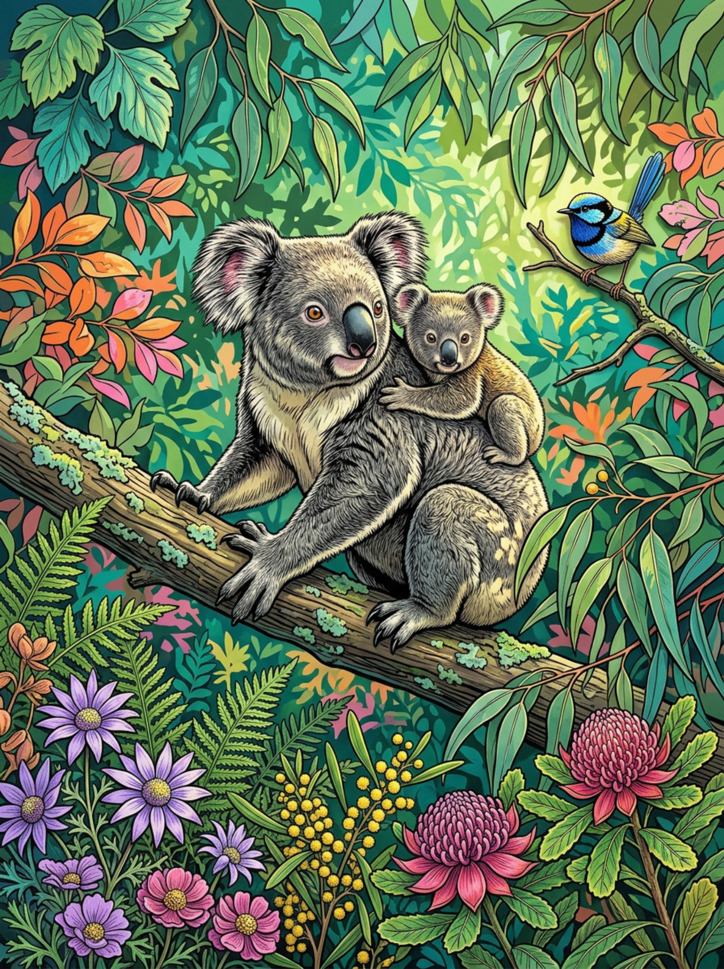 Koala Forest Embrace (120 Colors)
