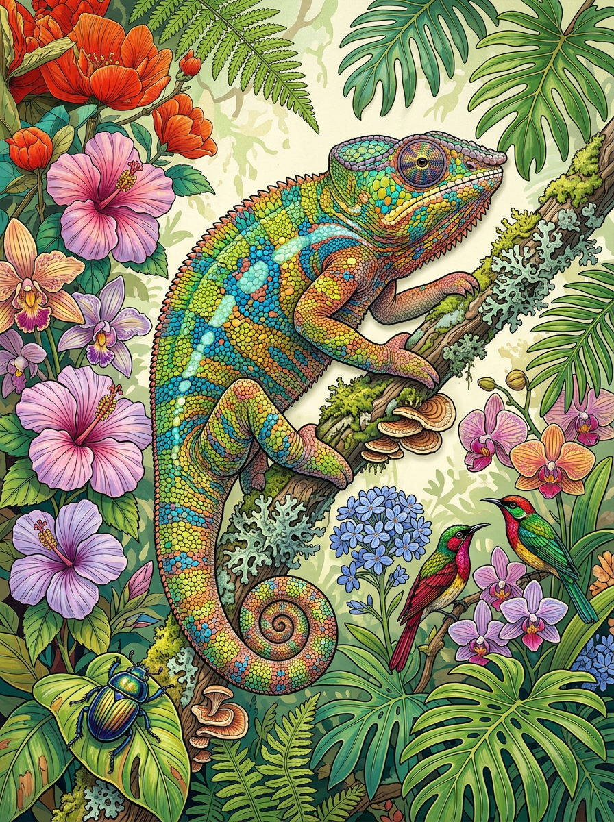 Tropical Garden Chameleon (80 Colors)