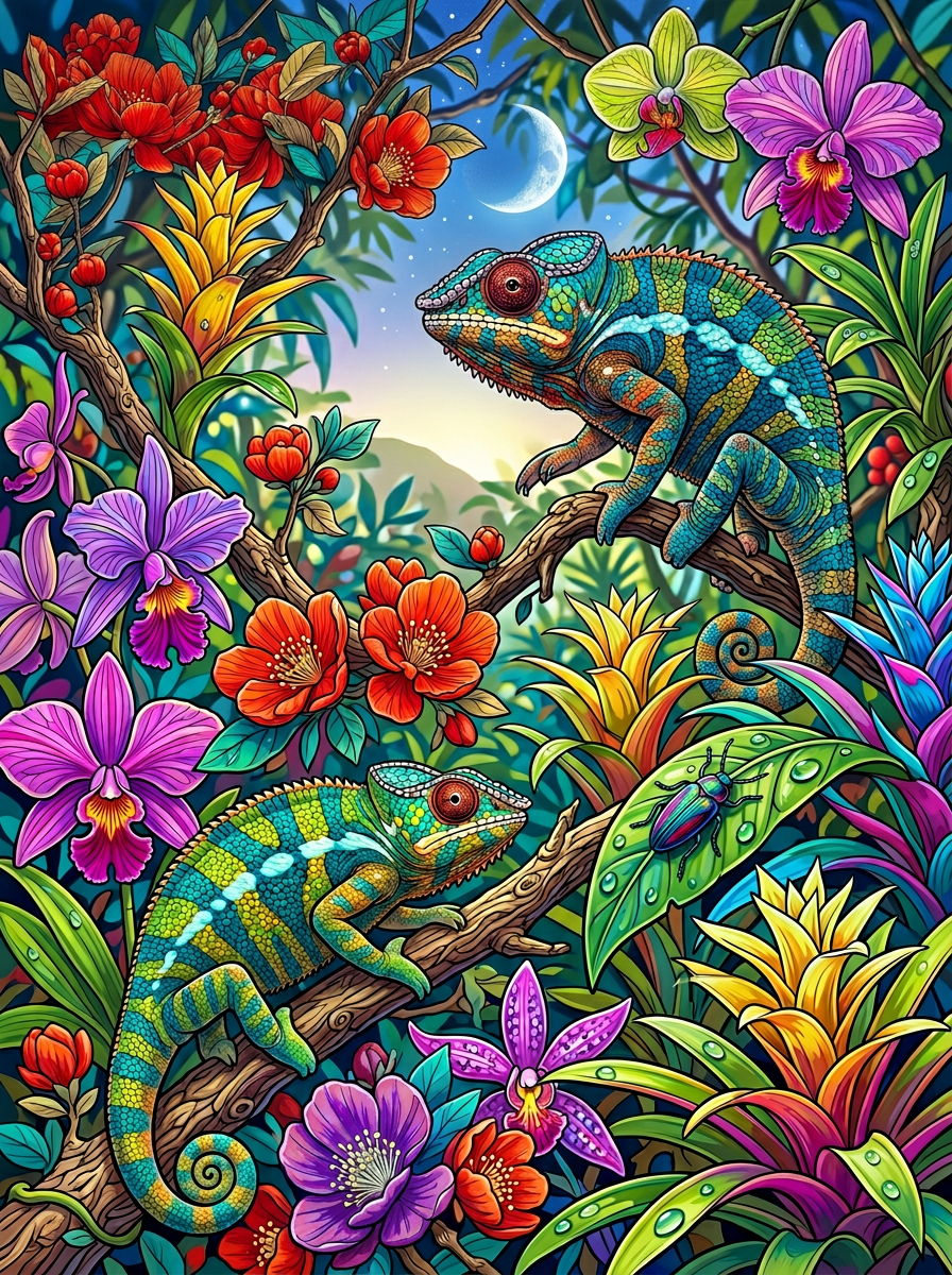 Moonlit Chameleon Bloom (120 Colors)
