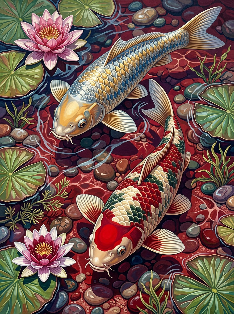 Golden Lotus Koi (120 Colors)