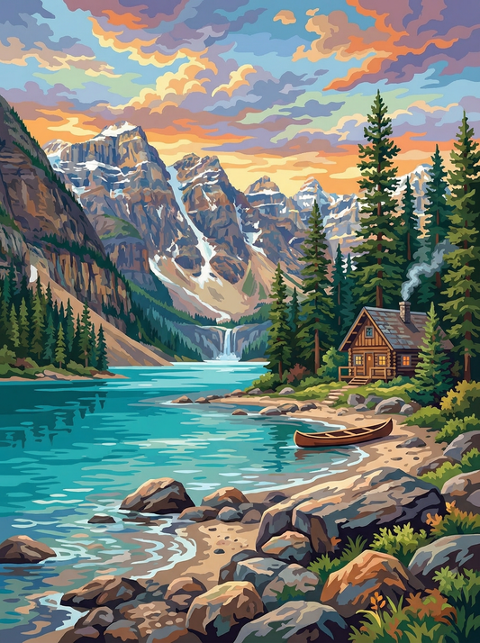 Turquoise Lake Cabin Escape (120 Colors)