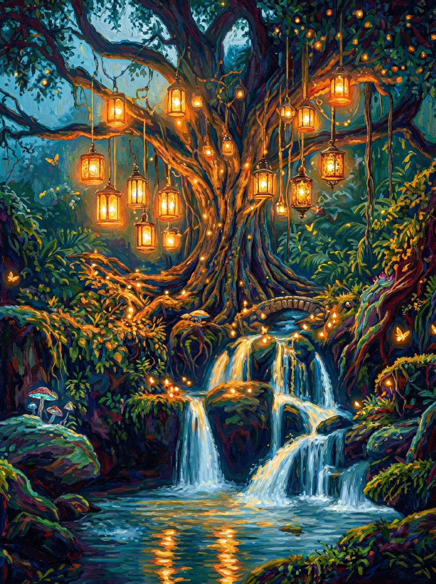 Enchanted Lantern Forest Falls (120 Colors)