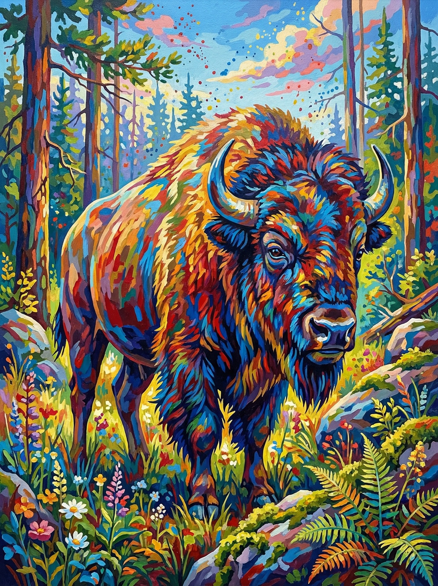 Rainbow Forest Bison (120 Colors)