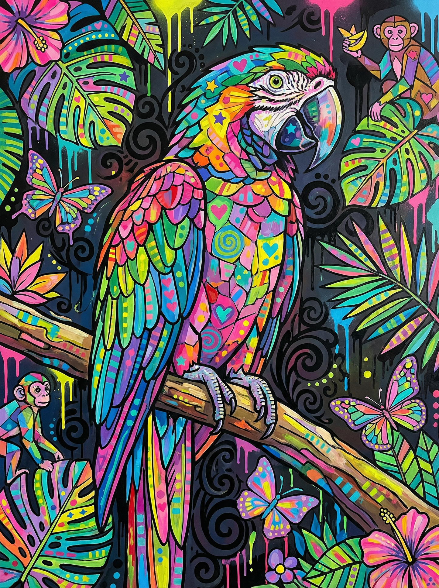 Neon Jungle Parrot