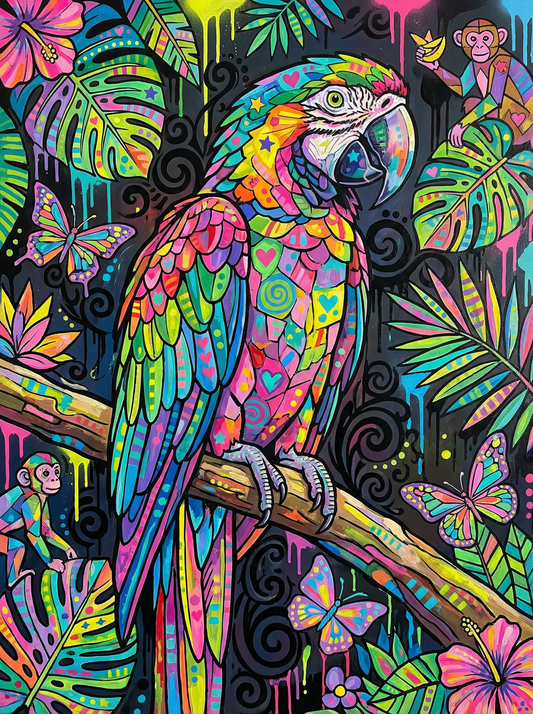 Neon Jungle Parrot