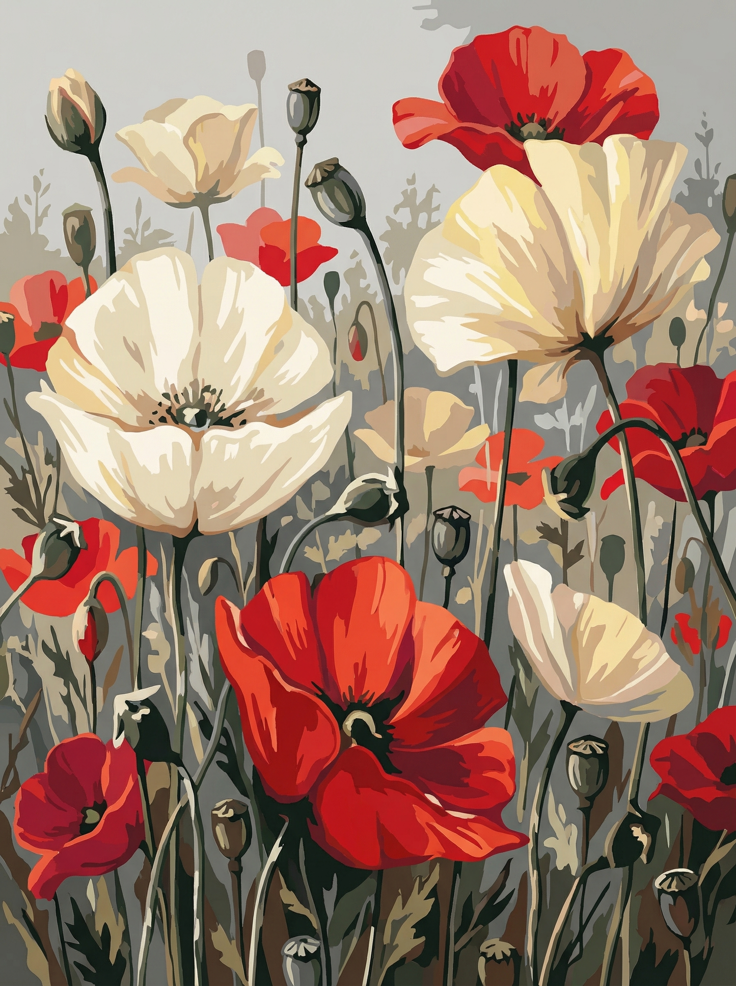 Soft Vintage Poppies