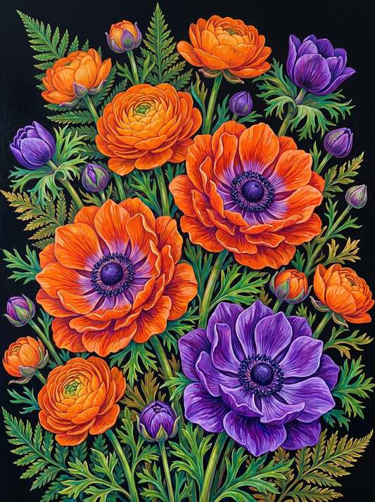 Midnight Anemone Bloom