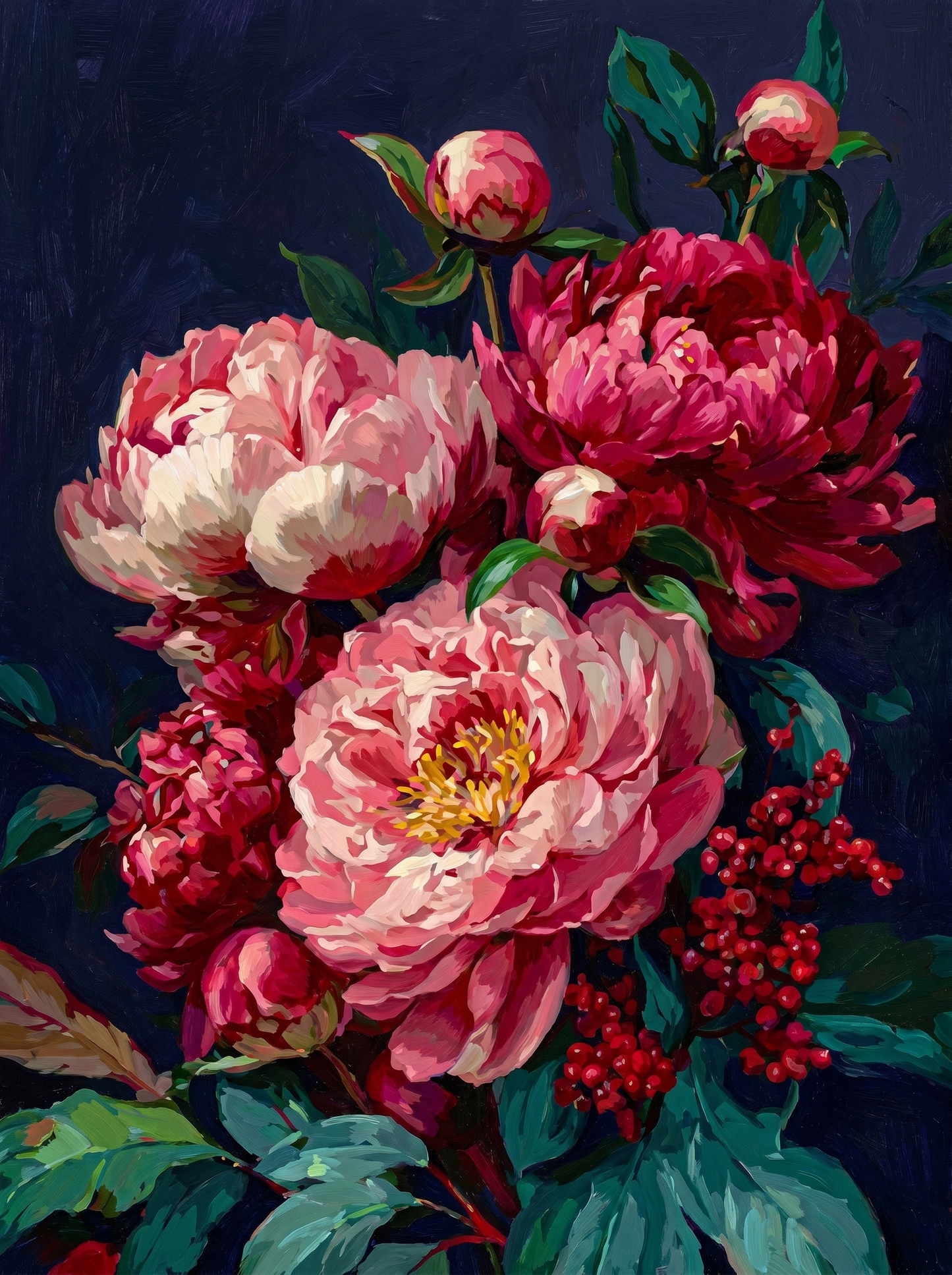 Crimson Peony Bloom