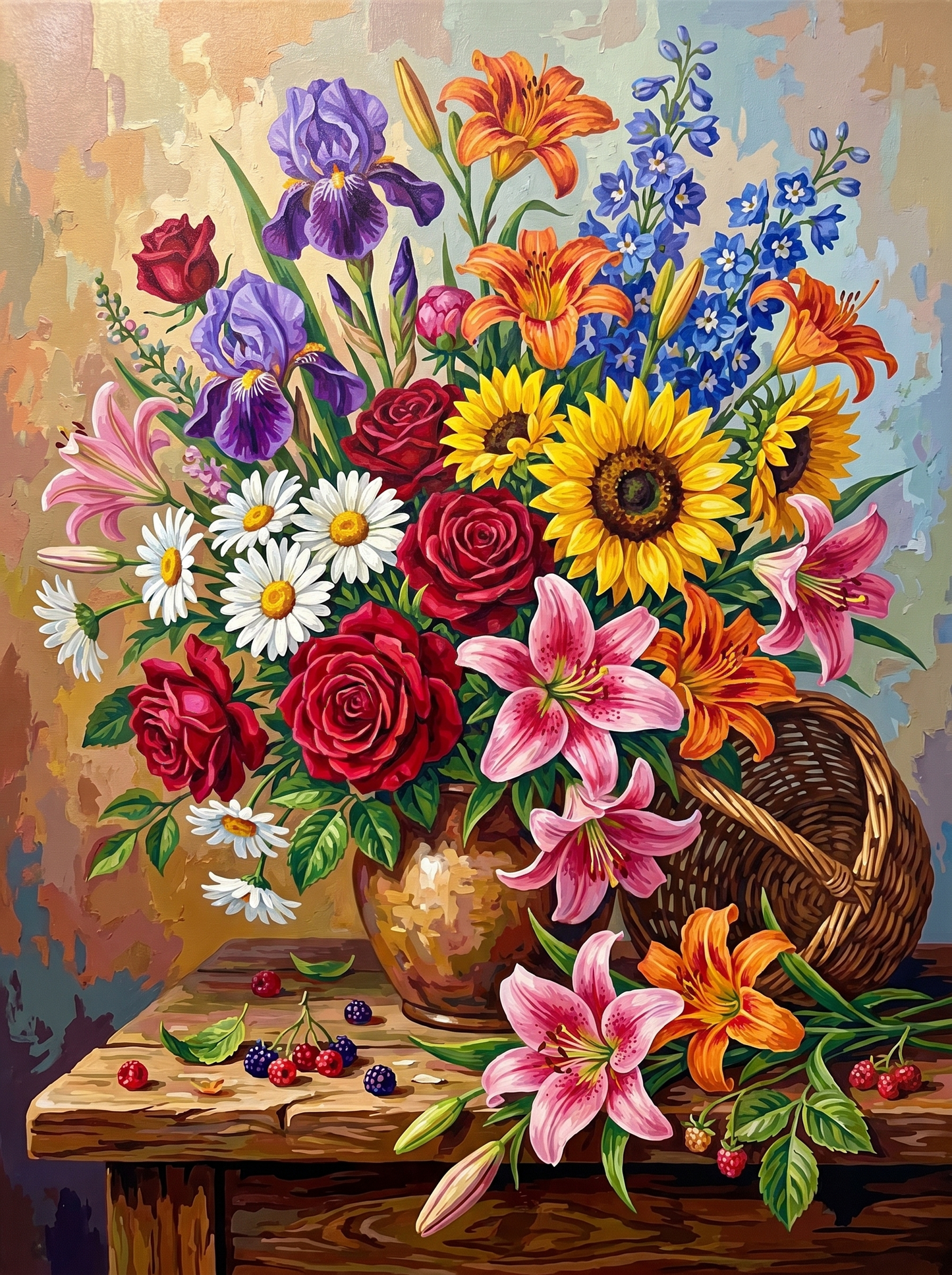 Rustic Wildflower Basket
