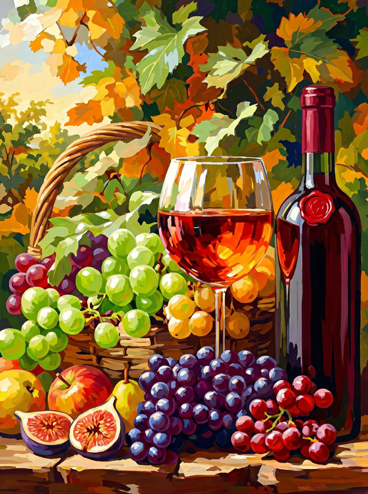 Harvest Vineyard Wine Still Life