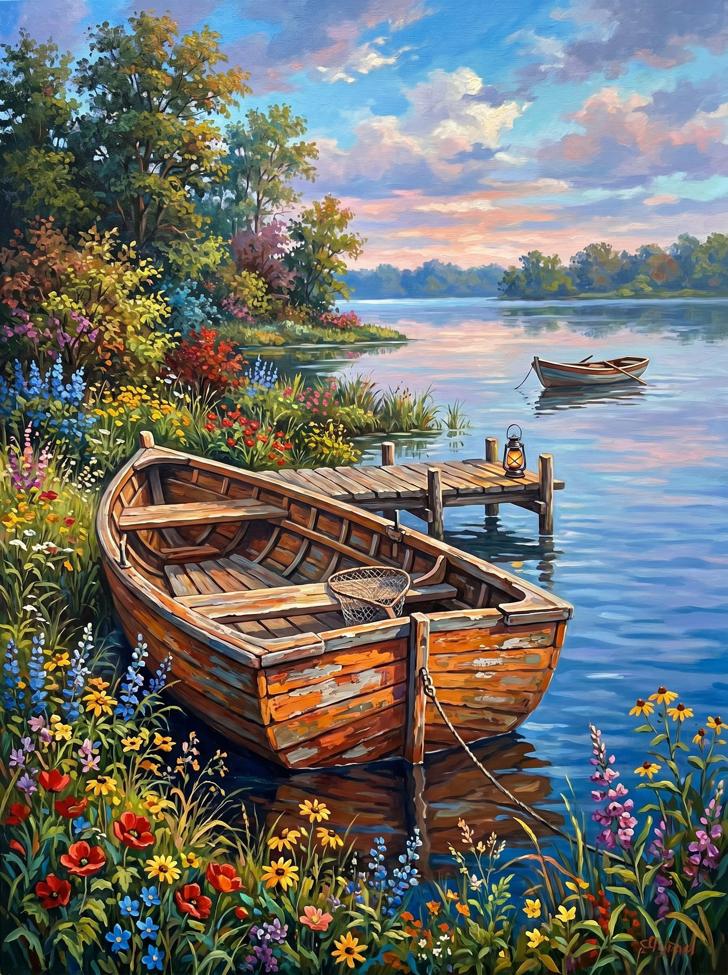 Lakeside Boat Serenity