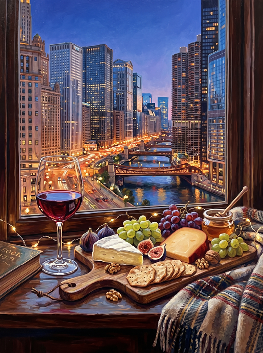 City Lights Wine Evening View