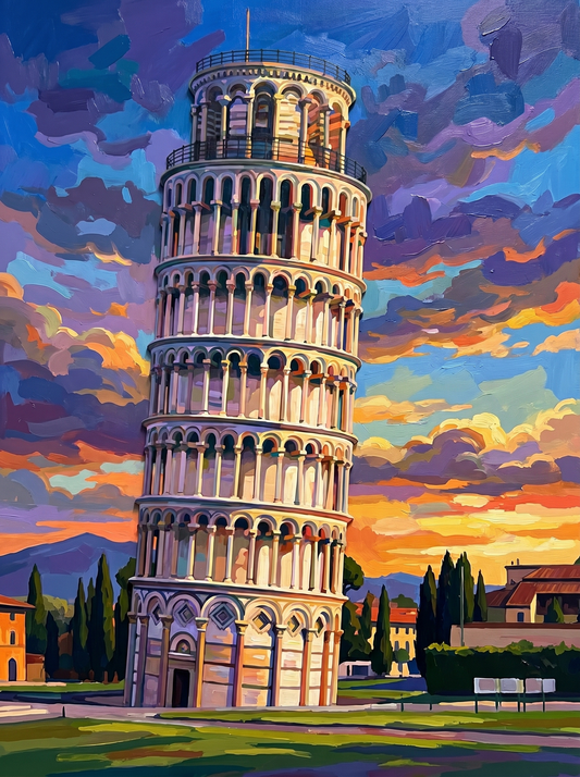 Leaning Tower Sunset Glow