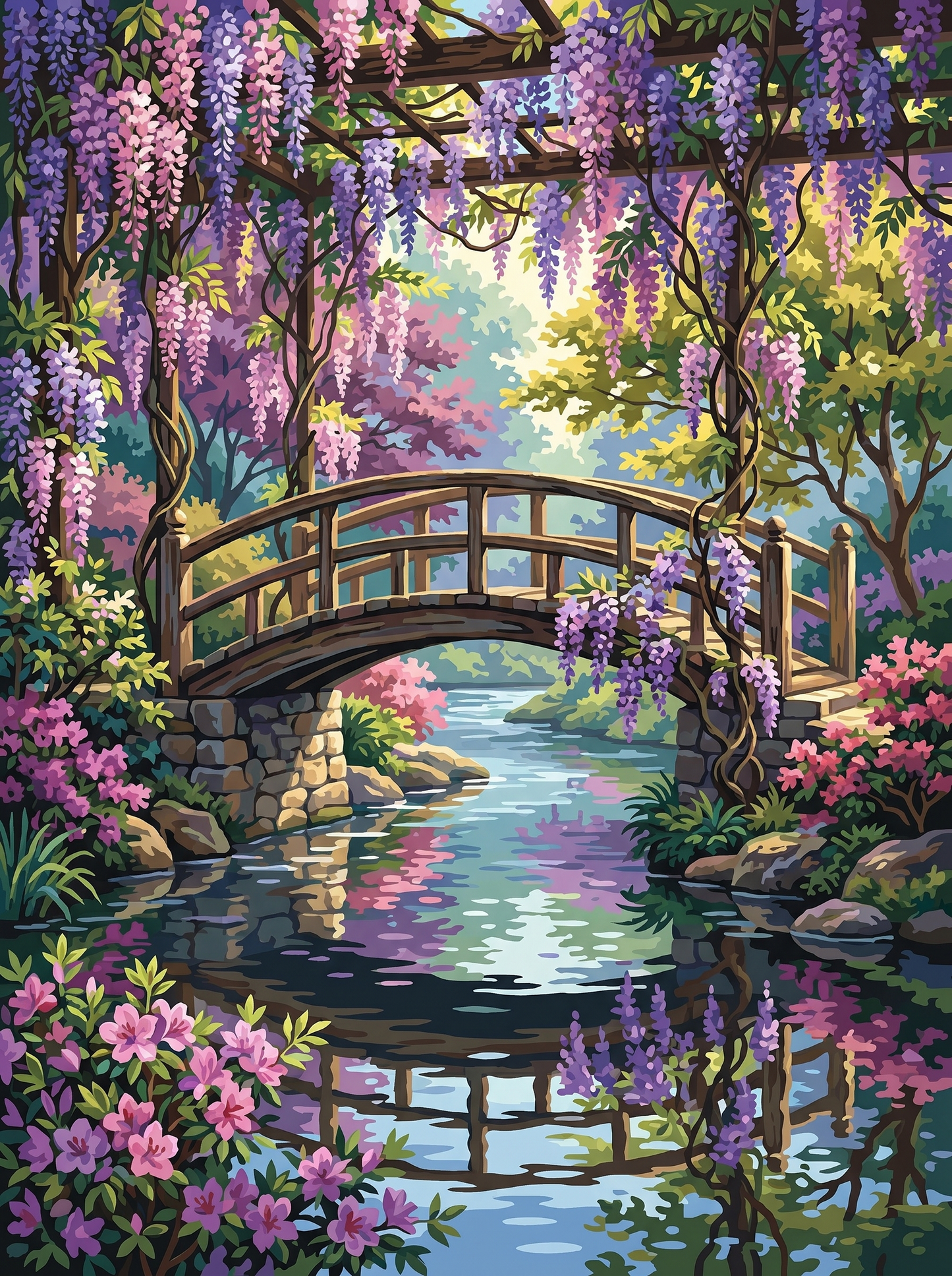 Wisteria Bridge Reflection