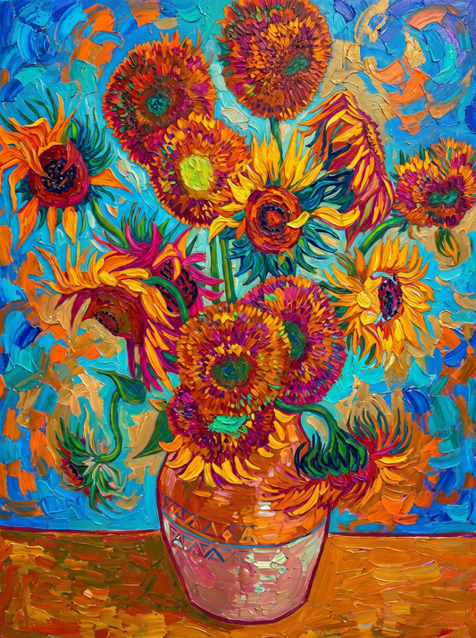 Vivid Sunburst Floral Chaos