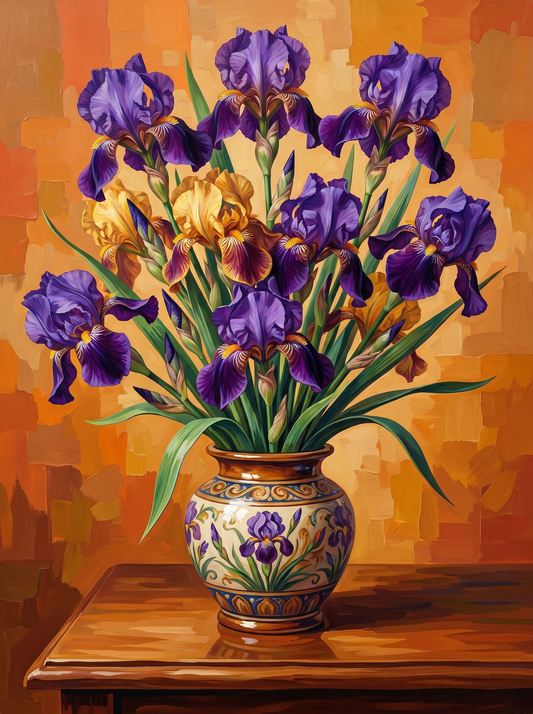 Golden Vase Iris Bloom
