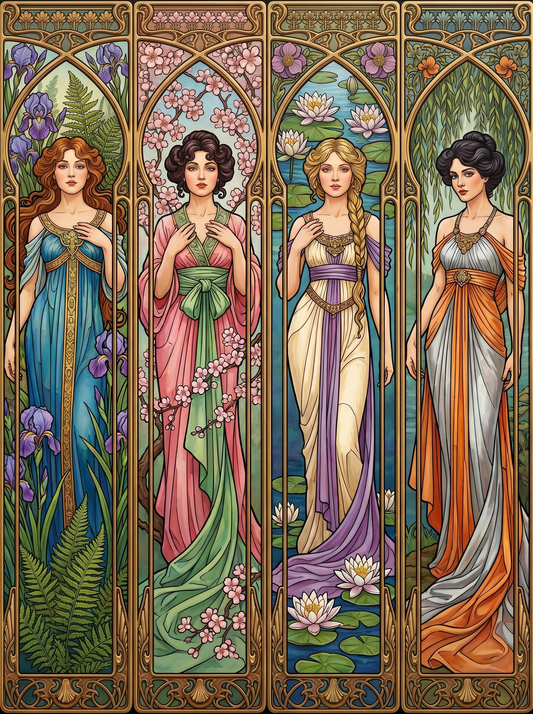 Art Nouveau Seasonal Maidens