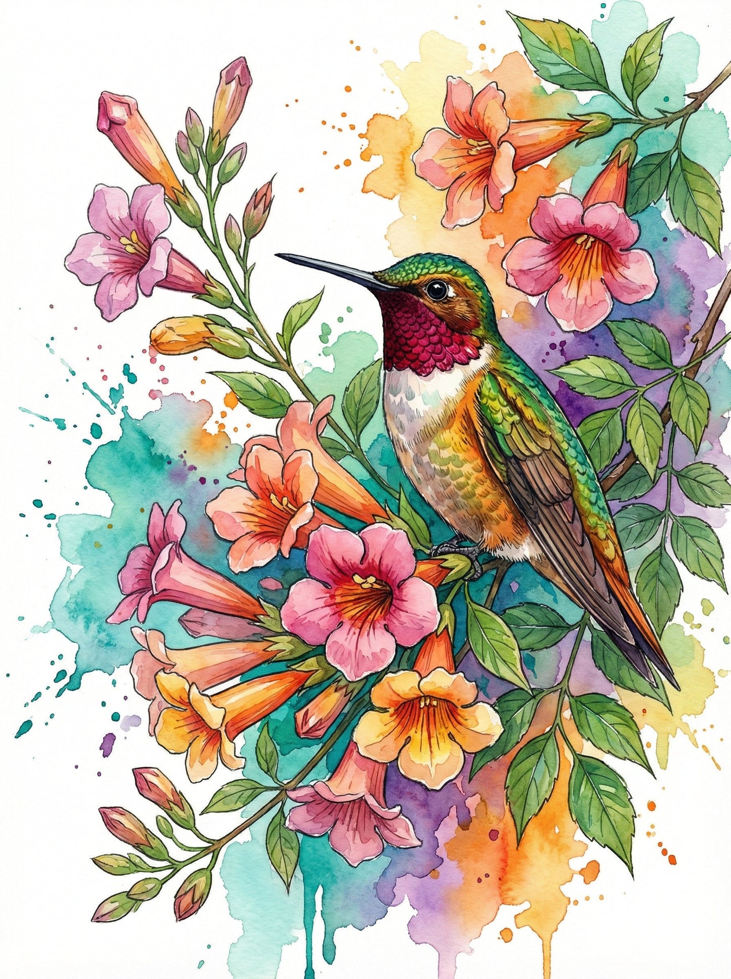 Hummingbird Garden Splash