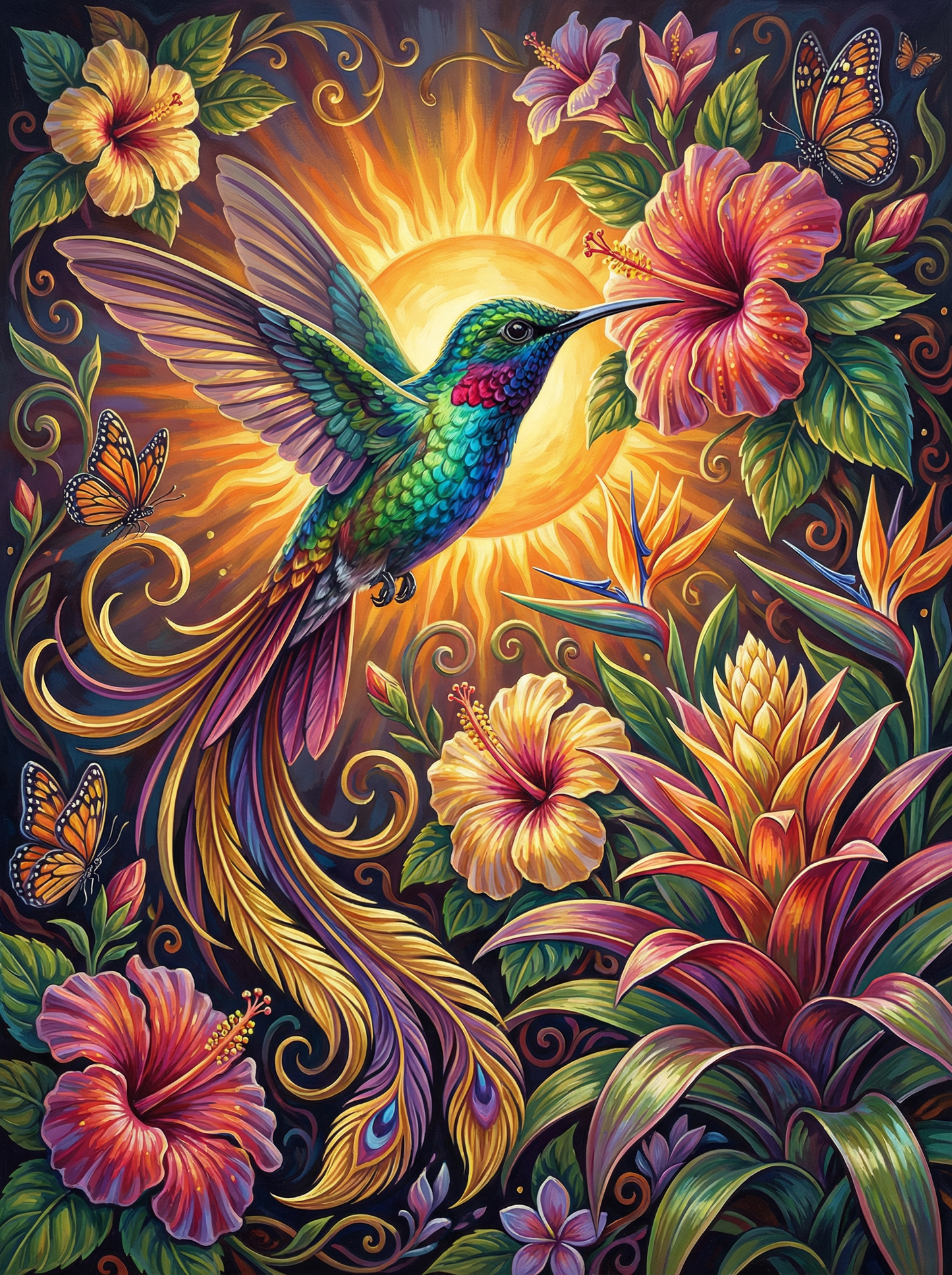 Hummingbird Sunset Garden