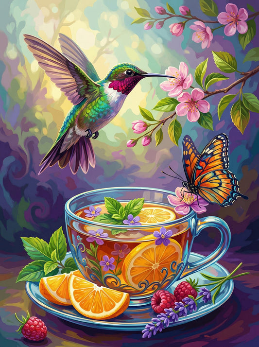 Hummingbirds And Hibiscus