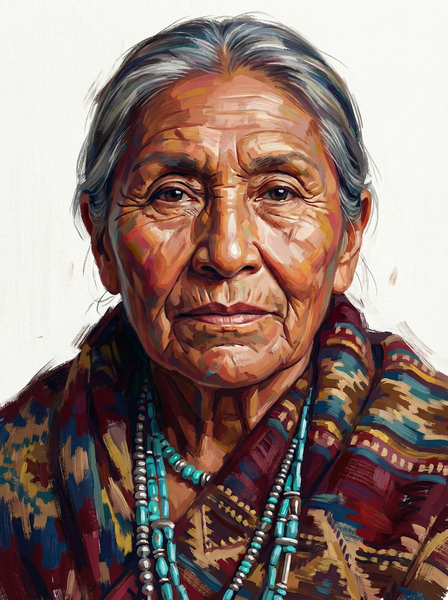 Indigenous Woman Portrait (120 Colors)