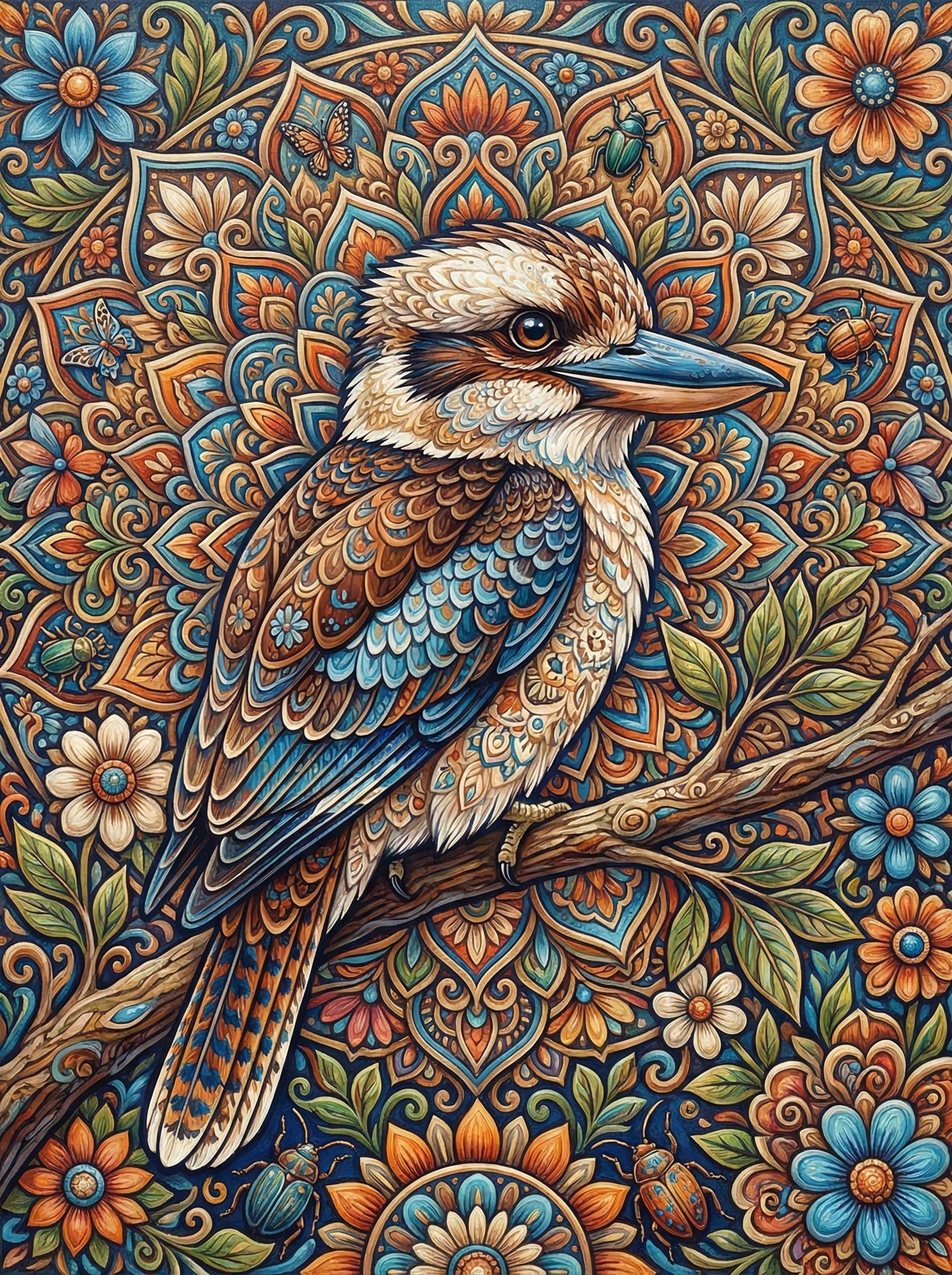 Kookaburra Floral Mandala (120 Colors)
