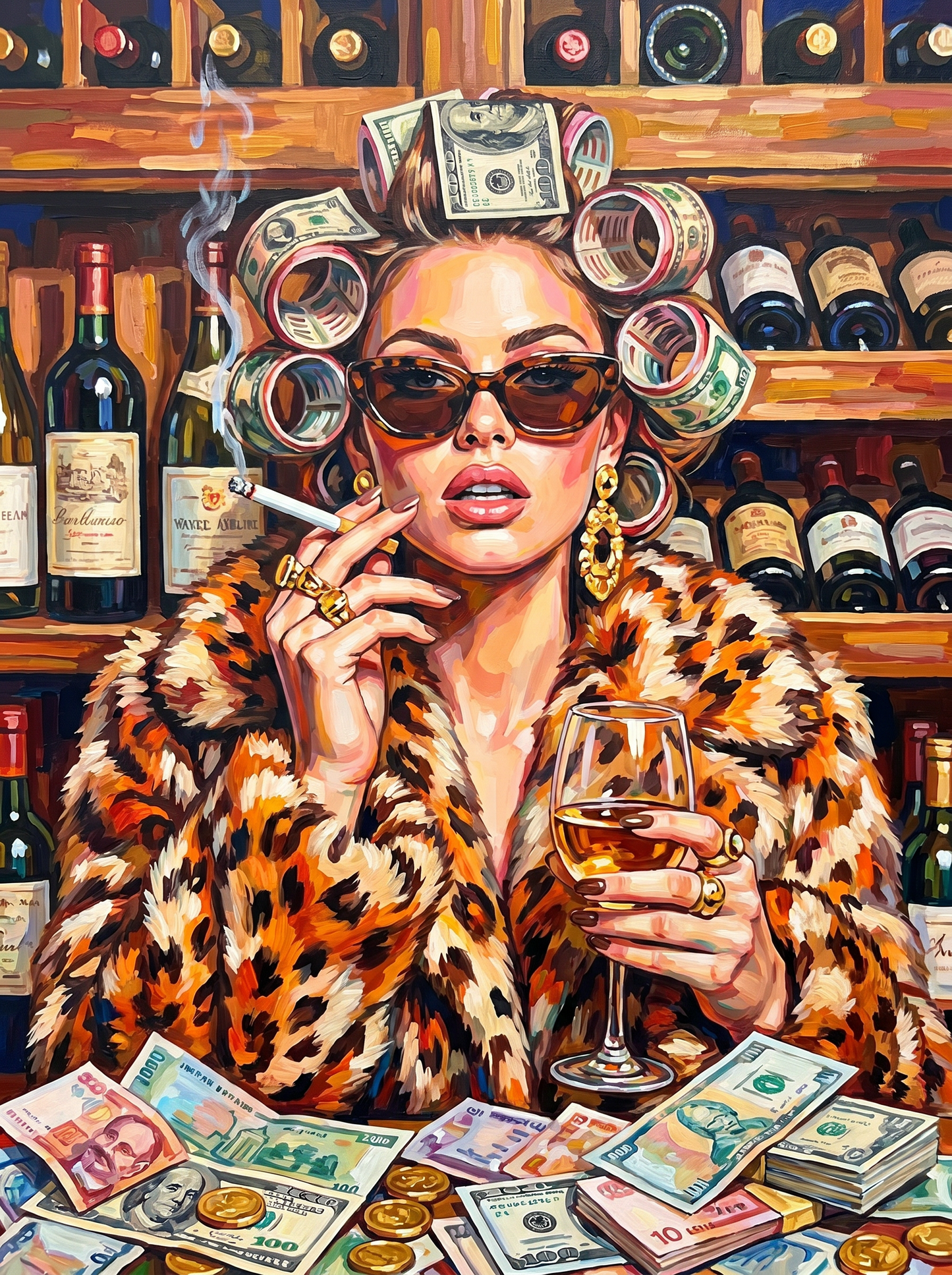 Leopard Fur Wine Cellar (80 Colors)