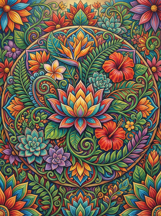 Lotus Garden Mandala (80 Colors)