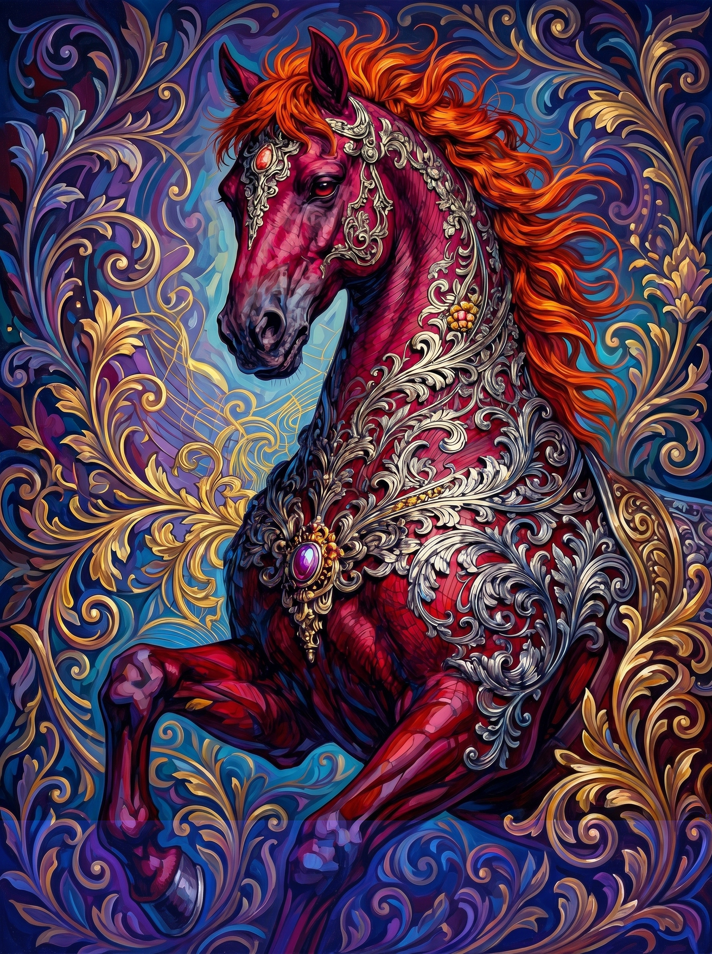 Magenta Baroque Stallion (120 Colors)
