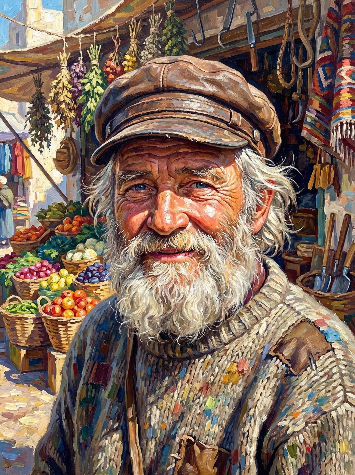 Market Vendor With Baskets (120 Colors)