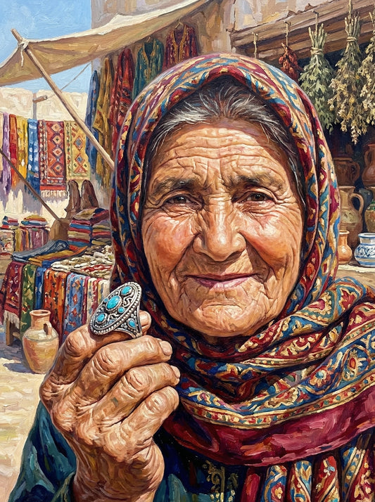 Merchant Woman With Pottery (80 Colors)