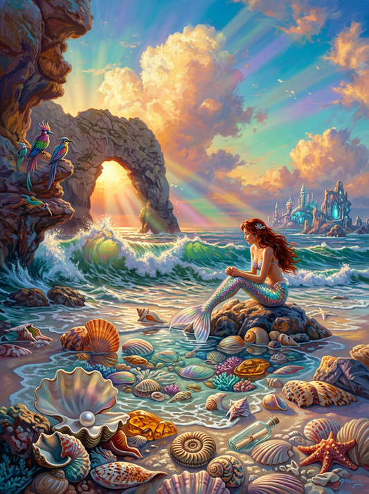 Mermaid Seashell Sunset Shore (80 Colors)
