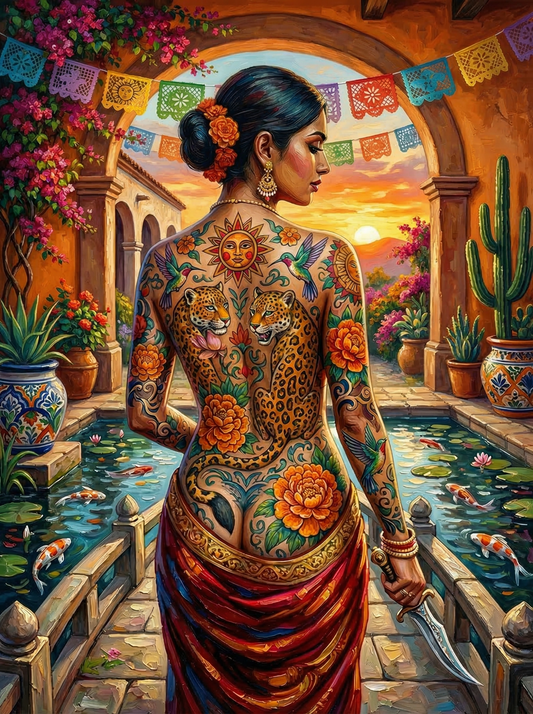 Mexican Jaguar Tattoo Woman (80 Colors)